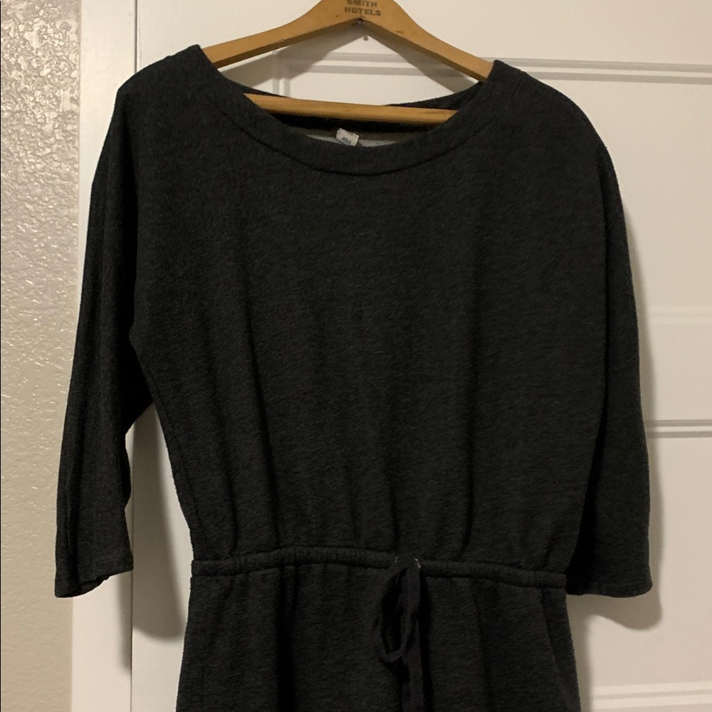 Old navy charcoal sweater faux wrap dress - Picture 2 of 7